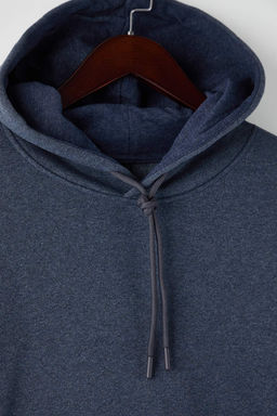 Indigo Regular/Normal Kesim Kapusonlu Ici Polarl? Kal?n Sweatshirt TMNAW26SW00016