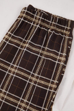 Siyah %100 Pamuklu Kalpli Ekoseli Orme Pijama Tak?m? THMAW26PT00063