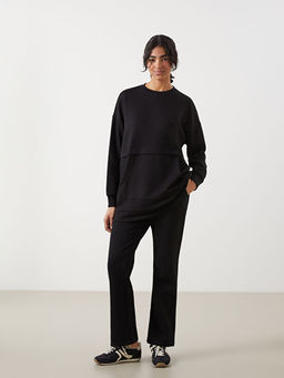 Bisiklet Yaka Oversize Kad?n Sweatshirt Tunik