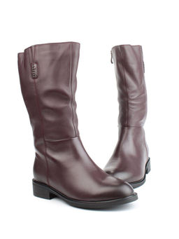 02-FI919-2M BROWN Сапоги зимние женские (натуральная кожа, натуральный мех) - Фабричный китай фото 13