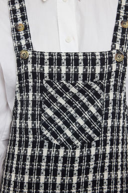 Bej Ekose / Kareli Mini Jile Dokuma Elbise TWOAW20EL0208