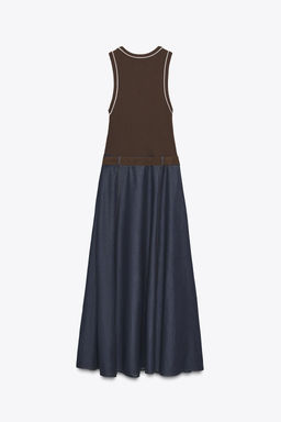 CONTRAST MIDI DRESS WITH BELT - Zara фото 9