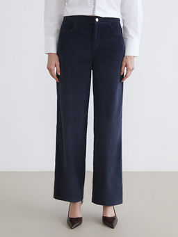 Beli Lastikli Kadife Kad?n Pantolon