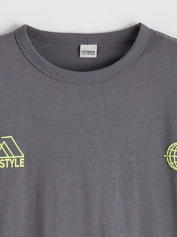 Bisiklet Yaka Bask?l? Erkek ?ocuk Ti??rt