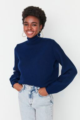 Lacivert Basic Bal?kc? Yaka Triko Kazak TWOAW21KZ0485