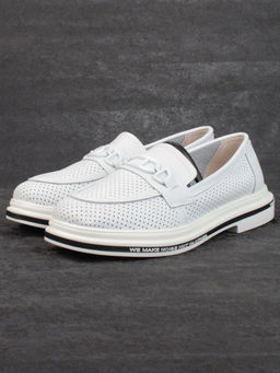 03-PDD170-1 WHITE Лоферы женские (натуральная кожа) - Фабричный китай фото 5