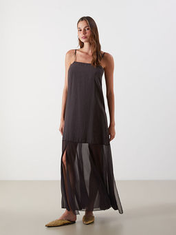 Kare Yaka Modal Kar???ml? Elbise