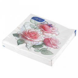 Салфетки бумажные 33х33см GrandPero Deluxe, 3-х слойные, 20 штук в упаковке, Гармония (Россия) - Bouquet фото 3