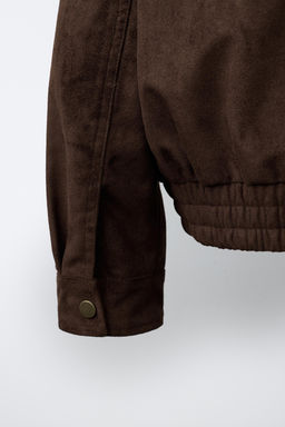 CAZADORA BOMBER EFECTO ANTE / Chocolate - Zara фото 6