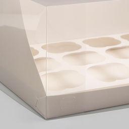 Коробка для 12 капкейков белая, 31×24×14 см
