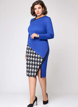 Платье EVA GRANT 9000-Р василек с принтом лапка