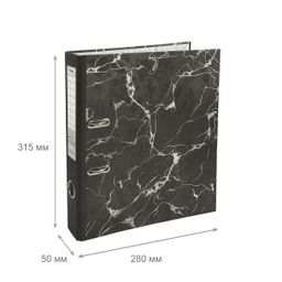 Expert Complete Регистратор под мрамор 50 мм 50 шт. Classic Lite A4 арочный механ. (разб.) матовый черный EC101810