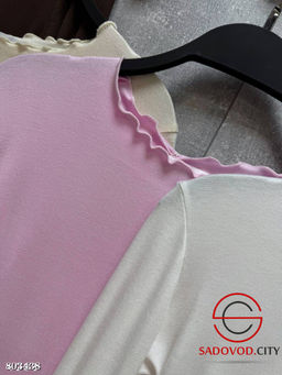 Трикотажный лонгслив с волнообразными краями - Bruno фото 22