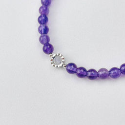 Браслет из Аметиста и Лунного камня 18 см +