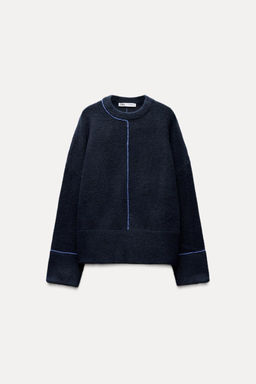 KNIT SWEATER WITH CONTRAST TRIMS - Zara фото 4