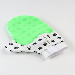 Рукавица с резиновой щеткой 25 х 13 см, зелёная - Пижон фото 3