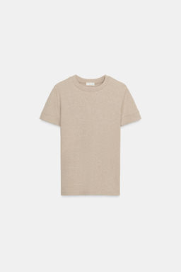 CAMISETA MINIMAL MANGA CORTA / Beige vigor? - Zara фото 6