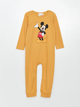 Bisiklet Yaka Uzun Kollu Mickey Mouse Bask?l? Erkek Bebek Tulum 2li - Waikiki фото 2