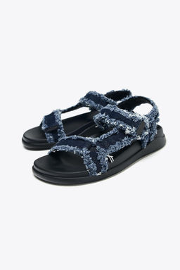 DENIM PLATFORM SANDALS - Zara фото 3