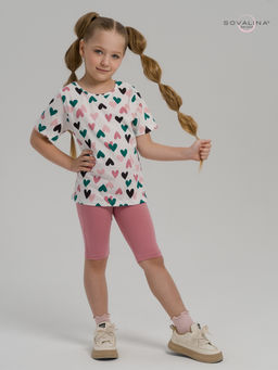 Костюм Актив зеленые сердечки-сухая роза - Sovalina фото 2