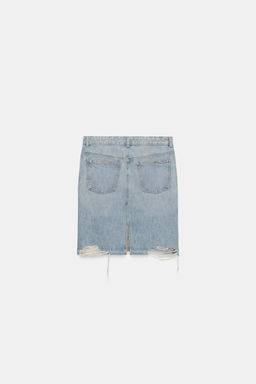 FALDA DENIM TRF ROTOS / Azul claro - Zara фото 8