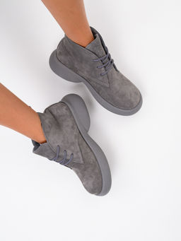 Ботинки 308.927gr.Серый замок замша+серый/мех