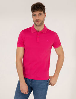 Pembe Slim Fit Polo Yaka Merserize Ti__rt