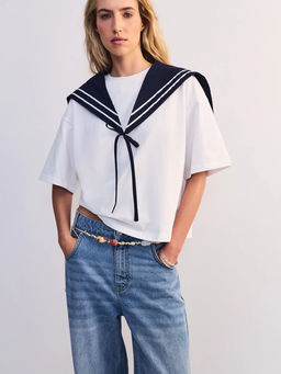 Футболка с шарфом женская / Zarina
