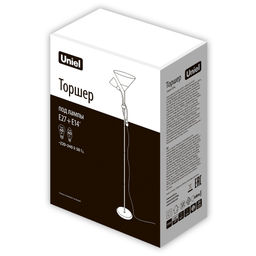 UML-T520 E27+E14 BLACK/WHITE Торшер напольный под лампу Е27 и Е14, 2х60W. Черный/Белый. ТМ Uniel