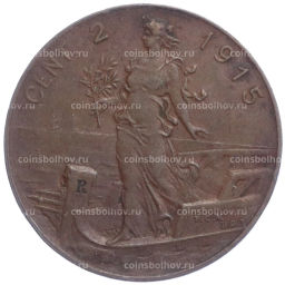 Монета 2 чентезимо 1915 года Италия