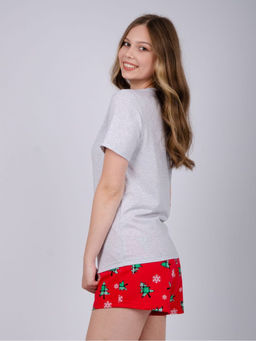 Пижама "Елки 1" шорты, трикотаж