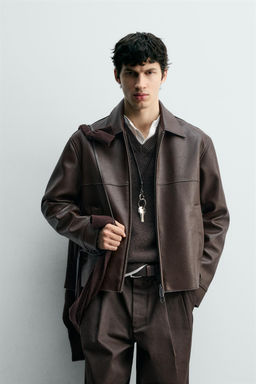 LEATHER EFFECT JACKET - Zara фото 2