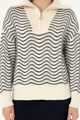 Женский кремовый свитер с v-образным вырезом Неожиданная скидка в корзине - U.s. polo assn фото 6