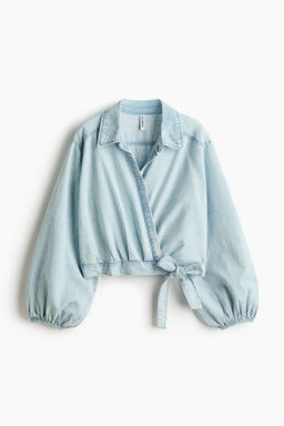 Blusa denim cruzada
