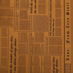 Плёнка матовая двухсторонняя "Газета на крафте" белый, 0,58 х 10 м