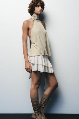 METALLIC THREAD HALTER TOP - Zara фото 7