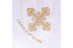 Полотенце махровое отбеленное детское с вышивкой Уголок. 6991 Крестильное золото М - Наталья-текстиль фото 2