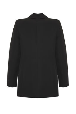 TRENDYOLMILLA Siyah Oversize Astarl? Kruvaze Kapama Dokuma Blazer Ceket TWOAW21CE0145  фото 3