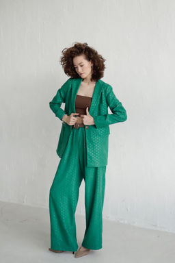 9963 Костюм брючный зелёный в горох - Martichelli фото 21