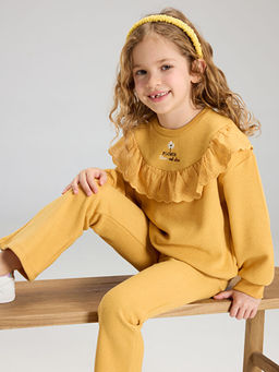 Bebe Yaka K?z ?ocuk Sweatshirt ve Tayt Pantolon