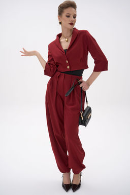 Короткий пиджак Джуди (бордовый) - Эльза фото 5