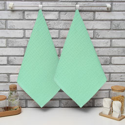 Набор кухонных полотенец Доляна, цвет салатовый, 35х60см-2шт, 100% хл, вафля, 220 гр/м2  фото 6