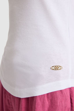 Kad_n Beyaz Bisiklet Yaka Basic Ti__rt - U.s. polo assn фото 6