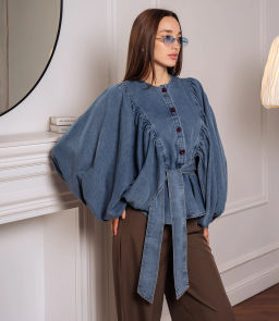 Джинсовая блуза #КТ303 (5), голубой