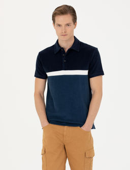 Lacivert Slim Fit Polo Yaka T-shirt