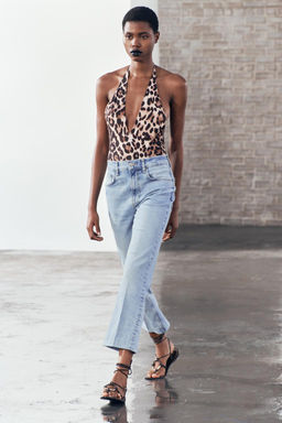 ZW COLLECTION BOOTCUT HIGH-WAIST CROPPED JEANS - Zara фото 3