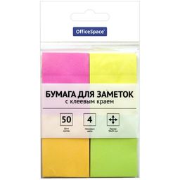 Цена за 2 шт. Блок самоклеящийся OfficeSpace 38*51мм 200л., 4 цвета (286505)