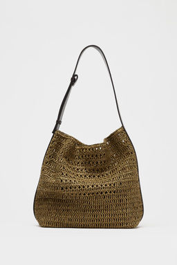 RAFFIA-EFFECT BUCKET BAG - Zara фото 3