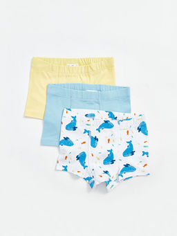 Beli Lastikli Bask?l? Erkek Bebek Boxer 3l?