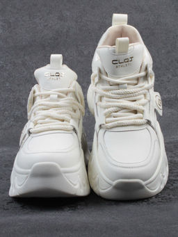 03-9E-1 LT. BEIGE Кроссовки женские (натуральная кожа, искусственная кожа) - Фабричный китай фото 14